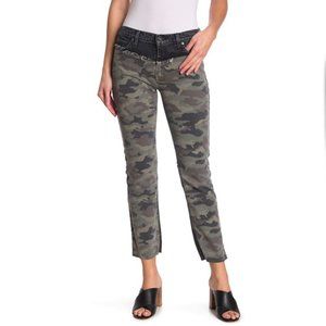 NWT HUDSON Jeans Barbara Camo Detail Straight Leg